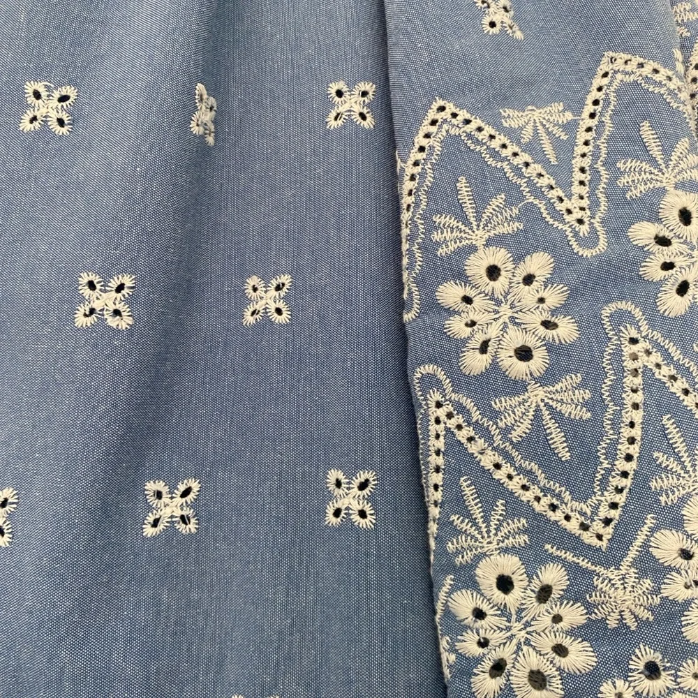 Tuckernuck Crawford Chambray Blue Dress with White Embroidery - Picture 3 of 4